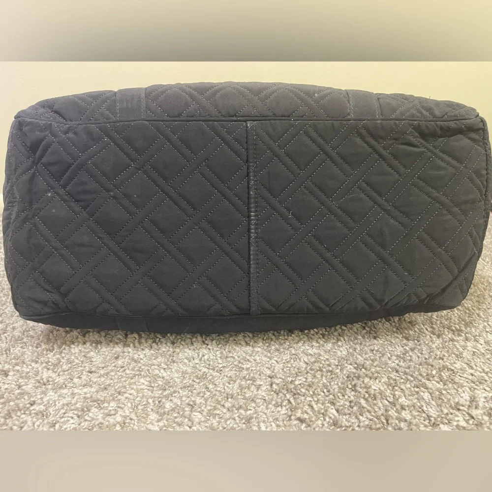 Vera Bradley Black Quilted Tote with Diamond Pattern - Picture 8 of 10